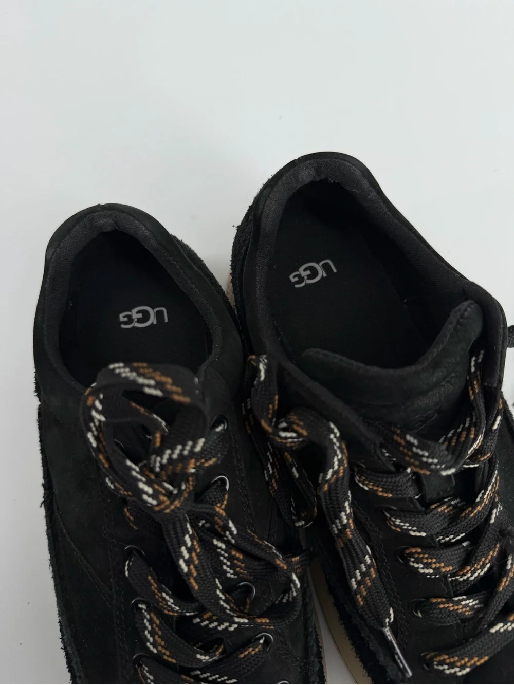 UGG Marin Lace Black Suede Platform Chunky Sneakers Womens Size 9 1120720